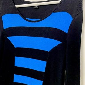 Beautiful black & blue color blocking dress in Medium size